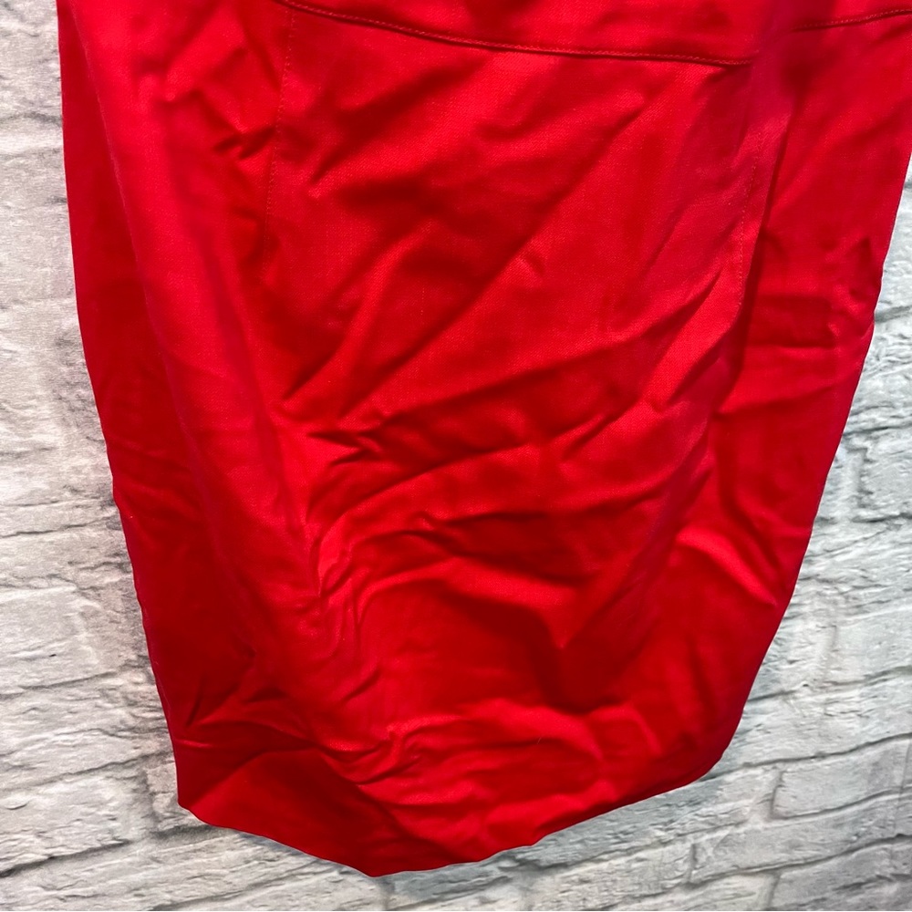 Valentino Techno Couture SZ 10 Red One Shoulder Flower Detail Knee Length Dress - Picture 8 of 14